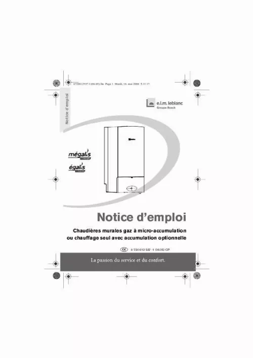 Notice ELM LEBLANC MEGALIS CONDENS chaudière Trouver une solution à — free download